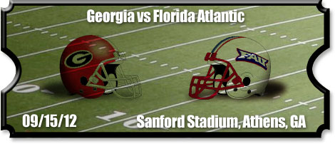 Georgia Bulldogs Vs Florida Atlantic Owls Football Tickets | 09/15/12